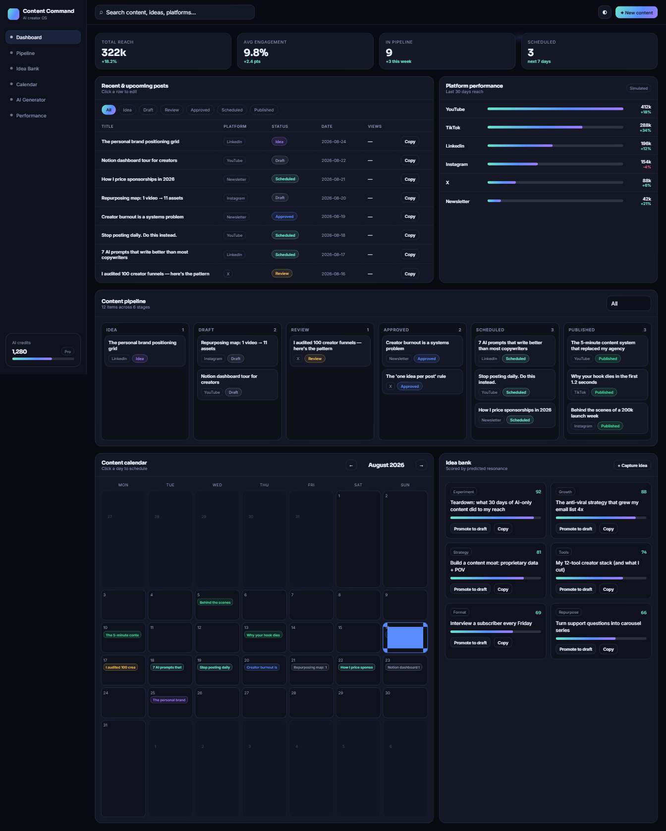 AI Content Command Center