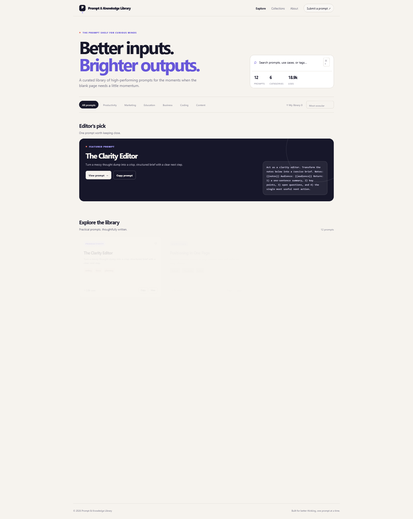 Prompt & Knowledge Library